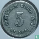Duitse Rijk 5 pfennig 1895 (G) - Afbeelding 1