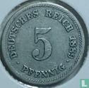 German Empire 5 pfennig 1889 (G - type 2) - Image 1