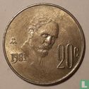 Mexique 20 centavos 1981 (8 fermé, date haute) - Image 1