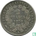 France 2 francs 1870 (Ceres - large A - with legend) - Image 1