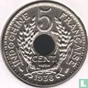 Indochine française 5 centimes 1938 (nickel-laiton) - Image 1