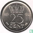 Nederland 25 cent 1948 - Afbeelding 1