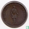 Lower Canada 1 sou 1837 "Quebec Bank" - Afbeelding 2