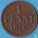 Finlande 1 penni 1866 (ruban en haut droite) - Image 1