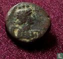 Roman Empire - Bostra, Syria  AE19  (Hadrian, turreted Arabia, with 2 infants)  117-138 CE - Image 1