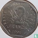 Frankrijk 2 francs 1991 (muntslag) - Afbeelding 1