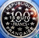 Frankrijk 100 francs / 15 euro 1996 (PROOF) "Grand' Place Brussels" - Afbeelding 2