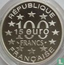 Frankrijk 100 francs / 15 euro 1997 (PROOF) "Wenceslas Wall in Luxembourg" - Afbeelding 2
