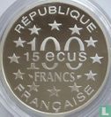 France 100 francs / 15 écus 1995 (PROOF) "Alhambra of Granada" - Image 2