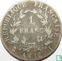 Frankrijk 1 franc AN 12 (L - BONAPARTE PREMIER CONSUL) - Afbeelding 1