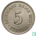 Duitse Rijk 5 pfennig 1901 (G) - Afbeelding 1