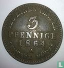 Anhalt-Bernburg 3 pfennige 1864 - Afbeelding 1