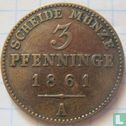 Prussia 3 pfenninge 1861 - Image 1