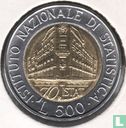 Italien 500 Lire 1996 "70th anniversary Italian National Institute of Statistics" - Bild 1