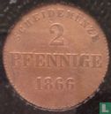 Saksen-Meiningen 2 pfennige 1866 - Afbeelding 1