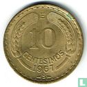 Chili 10 centesimos 1967 - Afbeelding 1