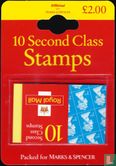 Marks & Spencer 10 Second Class Briefmarken Blase Packs  - Bild 1