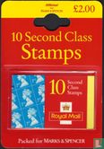 Marks & Spencer 10 Second Class Briefmarken Blase Packs - Bild 1