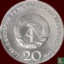 DDR 20 mark 1977 "200th anniversary Birth of Carl Friedrich Gauss" - Afbeelding 1