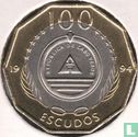 Kaapverdië 100 escudos 1994 (messing ring) "Raso lark" - Afbeelding 1