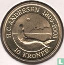 Denmark 10 kroner 2005 (aluminum-bronze) "200th anniversary Birth of Hans Christian Andersen - Little mermaid" - Image 2
