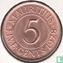 Mauritius 5 cents 1978 - Image 1