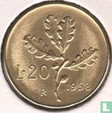 Italië 20 lire 1958 - Afbeelding 1