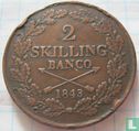 Zweden 2 skilling banco 1843 - Afbeelding 1