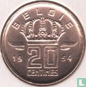 België 20 centimes 1954 (NLD) - Afbeelding 1