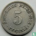 Duitse Rijk 5 pfennig 1904 (F) - Afbeelding 1