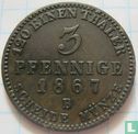 Anhalt-Bernburg 3 Pfennige 1867 - Bild 1