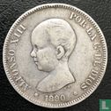 Spain 5 pesetas 1890 (PG-M) - Image 1