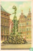 Antwerpen - Standbeeld van Salvius Brabo, de hand van den reus Druon Antigoon in de Schelde werpende - Image 1