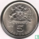 Chile 5 escudos 1972 (copper-nickel) - Image 1