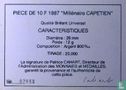 France 10 francs 1987 (silver) "Millennium of the Capetian dynasty" - Image 3