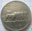 Italie 50 centesimi 1925 (tranche lisse) - Image 1