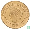 Frankrijk 5 centimes 1871 (A) (middelgrote A ) - Afbeelding 1