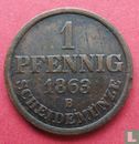 Hannover 1 pfennig 1863 - Afbeelding 1