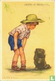 Jongen met hond GROETEN UIT BERGEN (N H) - Afbeelding 1