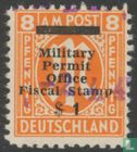 Military Permit Office Fiscal Stamp $1 on 8 pfennig - Afbeelding 1