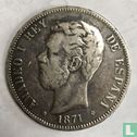 Spain 5 pesetas 1871 (1873) - Image 1