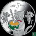 Letland 5 euro 2015 (PROOF) "Five cats" - Afbeelding 2