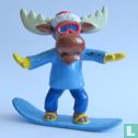 Moose on Snowboard - Image 1
