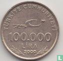 Turkey 100.000 lira 2000 (error) "75th anniversary Republic of Turkey" - Image 1