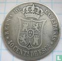 Spanje 40 centimos de escudo 1865 (6-puntige ster) - Afbeelding 2