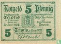 Triptis 5 Pfennig 1920 (donker) - Afbeelding 1