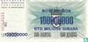 Bosnie et Herzégovine 100 Millions Dinara 1993 - Image 2
