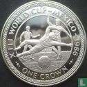 Man 1 crown 1986 (PROOF - zilver) "Football World Cup in Mexico - 2 players and goalie" - Afbeelding 2