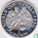 Gibraltar 1 crown 1990 (PROOF) "Football World Cup in Italy - two players" - Image 2