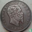 Italië 5 lire 1865 (N) - Afbeelding 1